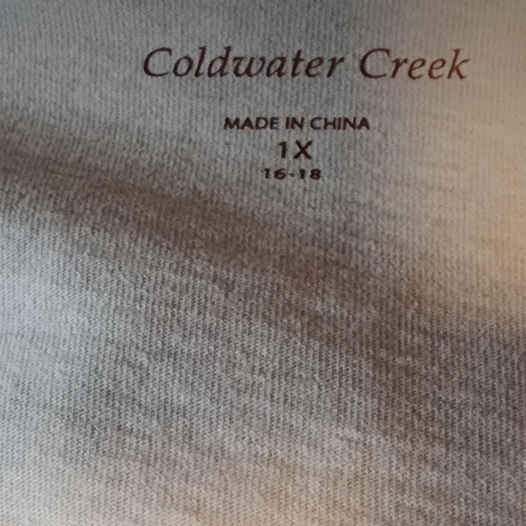 Coldwater Creek Women's Embroidery Tan & Cream Pullover Shirt Sz 1X - Picture 7 of 9